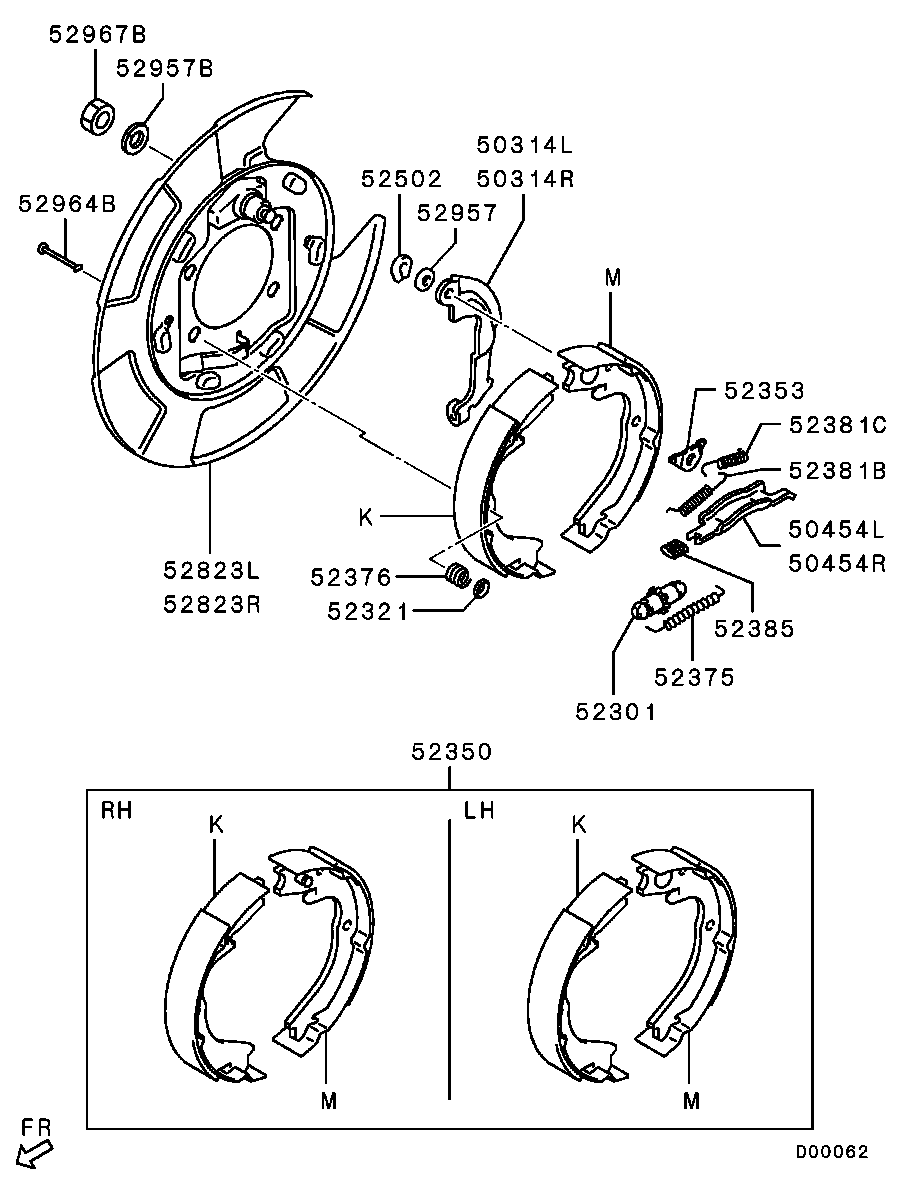 Mitsubishi 4800A001 - Комплект тормозов, ручник, парковка autospares.lv