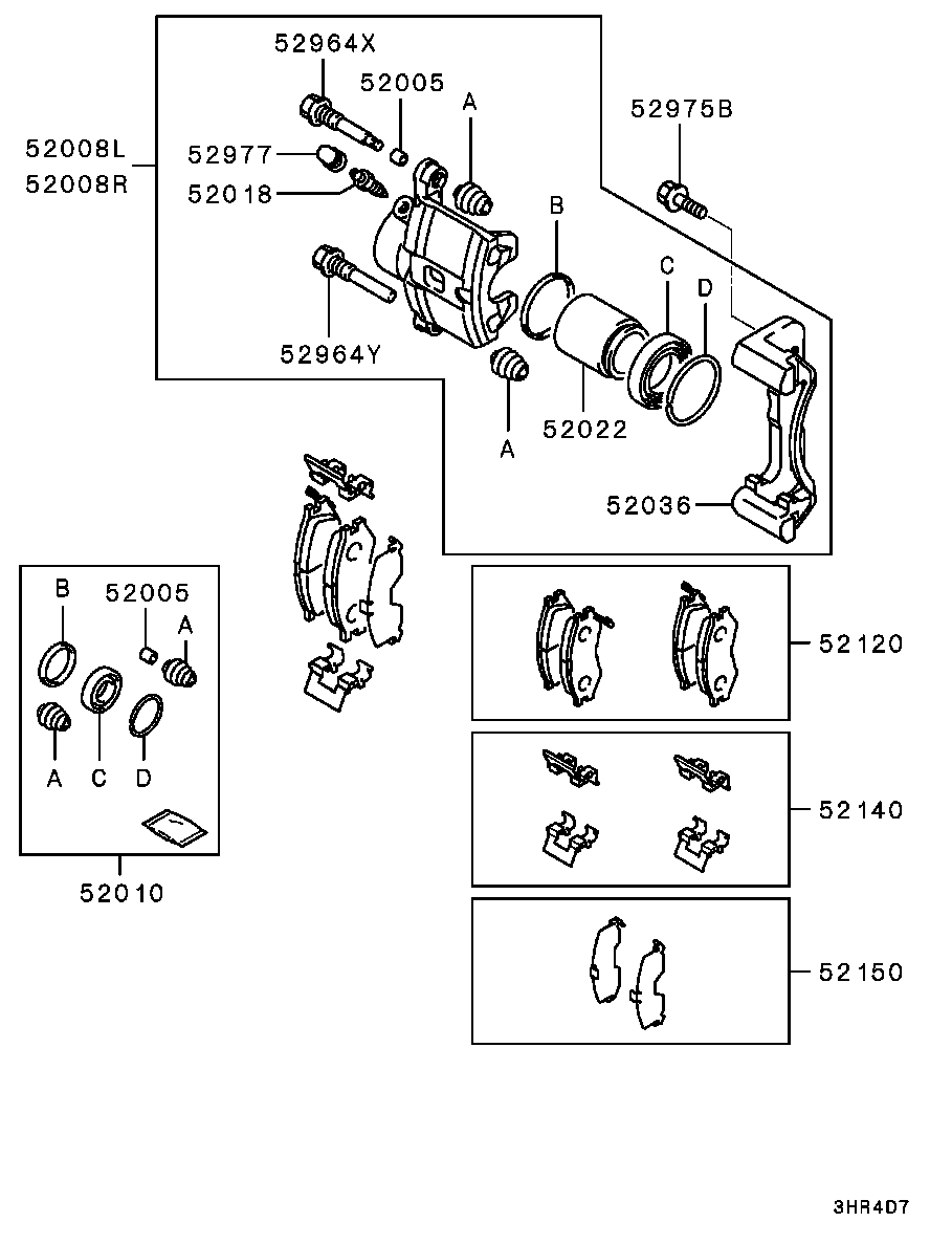 Mitsubishi MB857337 - Ремкомплект, тормозной суппорт autospares.lv