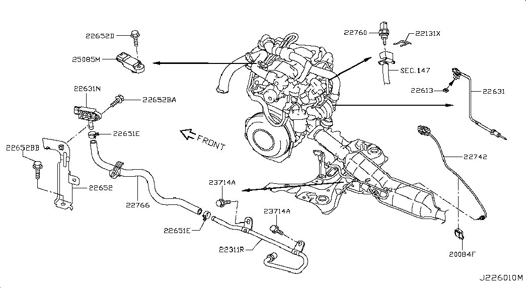 NISSAN 227711FE0A - Датчик, давление выхлопных газов autospares.lv