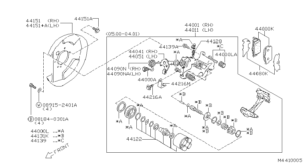 NISSAN 44127-4U125 - Ремкомплект, тормозной суппорт autospares.lv