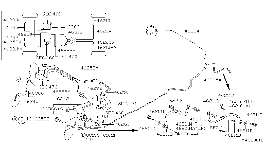 NISSAN 462144U000 - Тормозной шланг autospares.lv