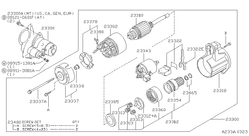 Mitsubishi 233000W010 - Стартер autospares.lv