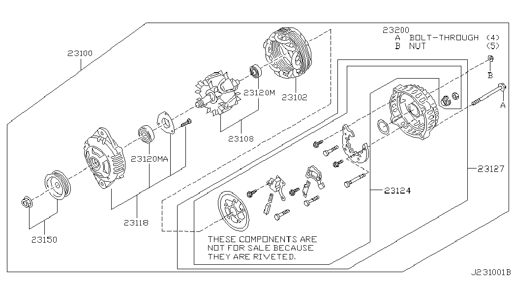 NISSAN 23100-7T403 - Генератор autospares.lv