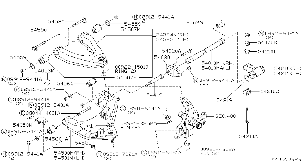 NISSAN 54500-2S685 - Рычаг подвески колеса autospares.lv