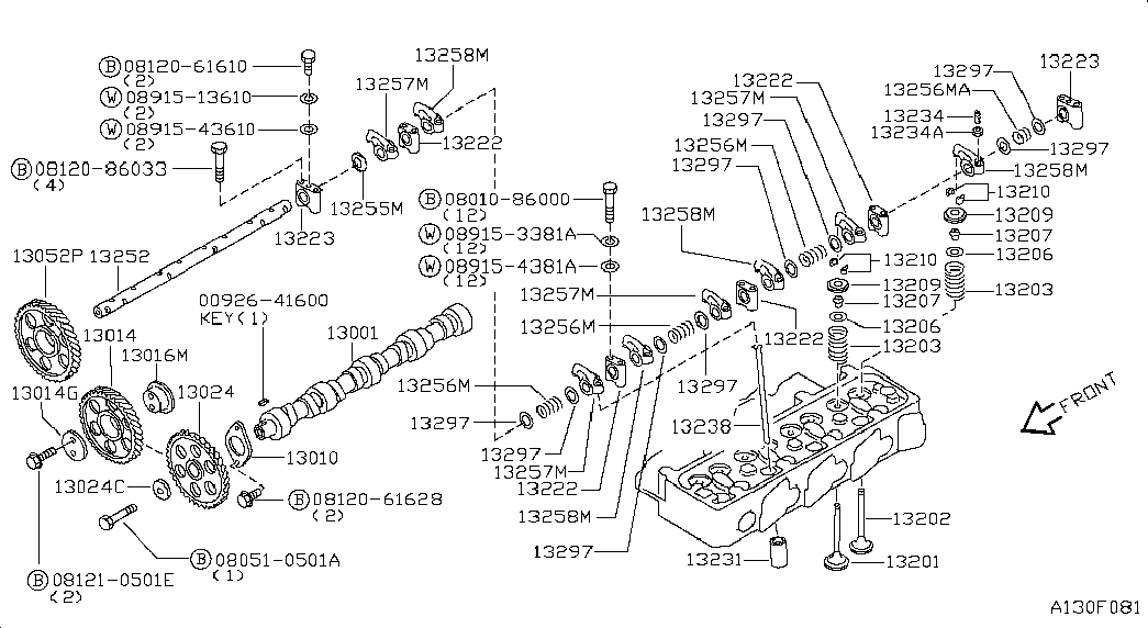 NISSAN 0092641600 - Camshaft & valve mechanism: 08 шт. autospares.lv