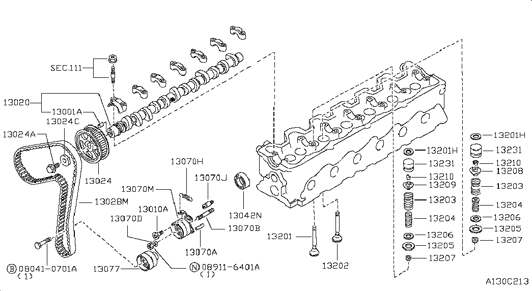 NISSAN 13070-V7201 - Натяжной ролик, зубчатый ремень ГРМ autospares.lv