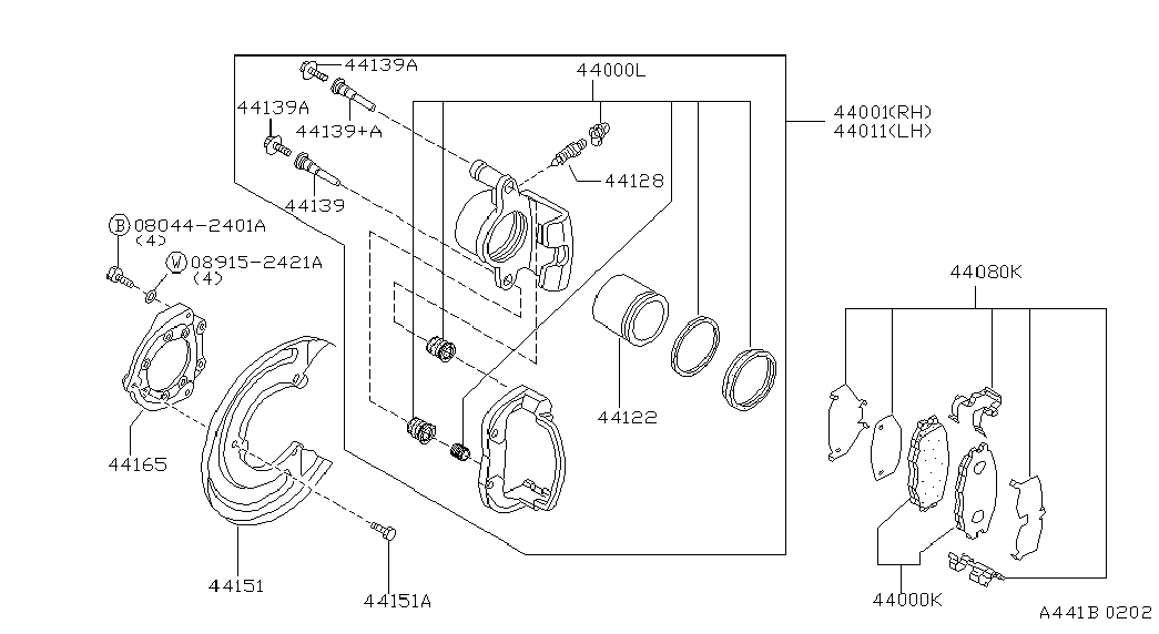 NISSAN 44001-VB200 - Тормозной суппорт autospares.lv