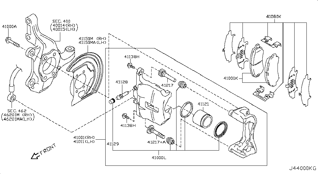 Infiniti 41011JD00A - Ремкомплект, тормозной суппорт autospares.lv