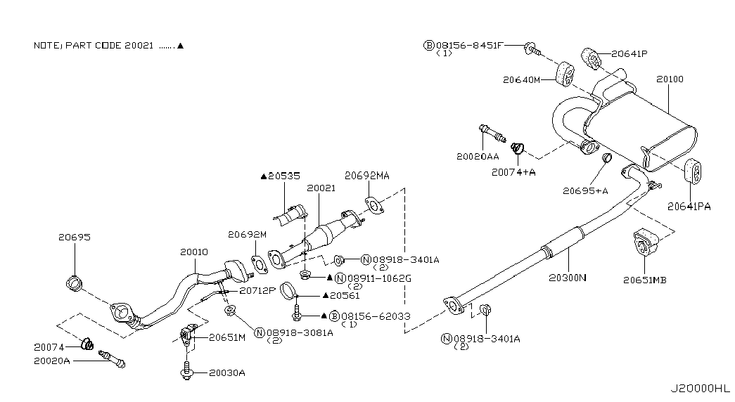 NISSAN 20018-8H700 - Катализатор autospares.lv