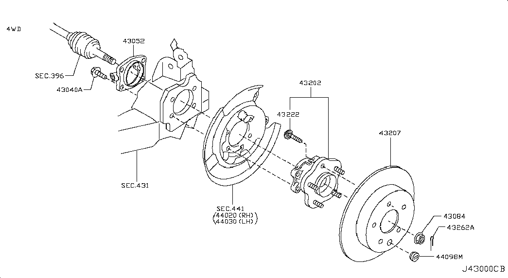 NISSAN 432068H702 - Тормозной диск autospares.lv