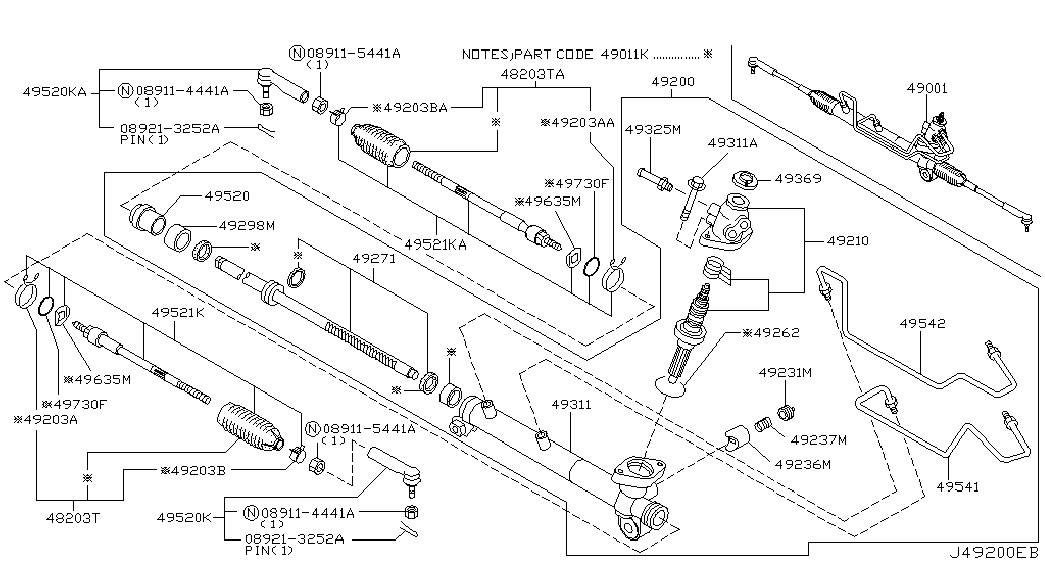 NISSAN 48521-8H385 - Осевой шарнир, рулевая тяга autospares.lv