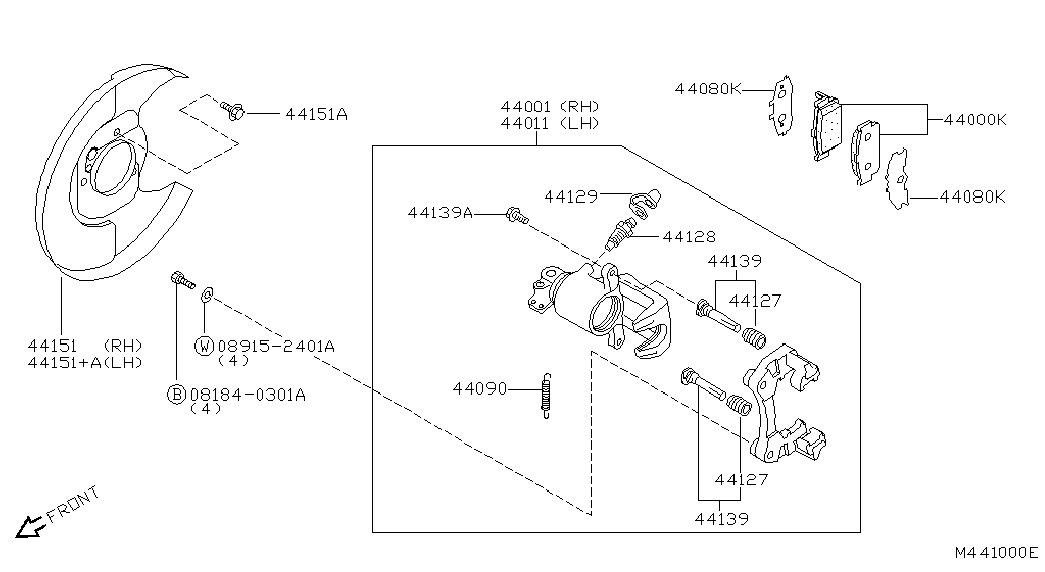 NISSAN 44060-BM426 - Тормозные колодки, дисковые, комплект autospares.lv