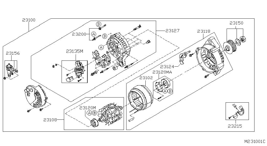 NISSAN 23100-BU00A - Генератор autospares.lv