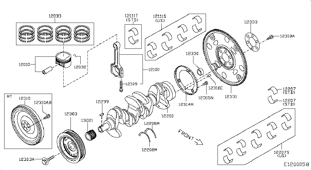 NISSAN 13021-CK82A - Комплект цепи привода распредвала autospares.lv