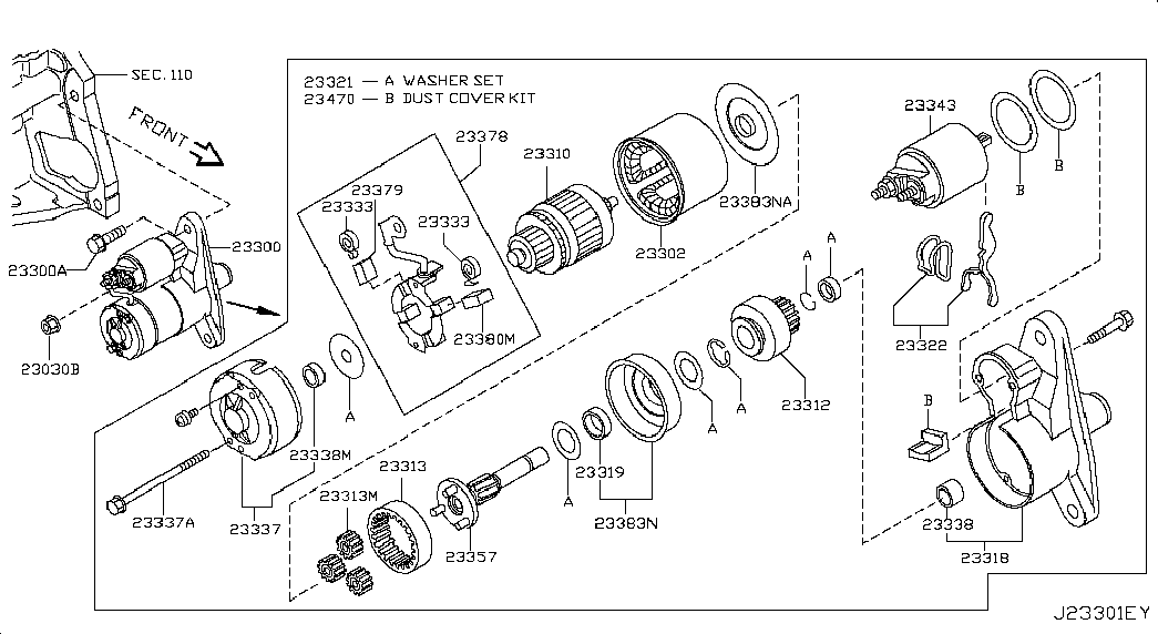 NISSAN 23300-4BB0B - Стартер autospares.lv