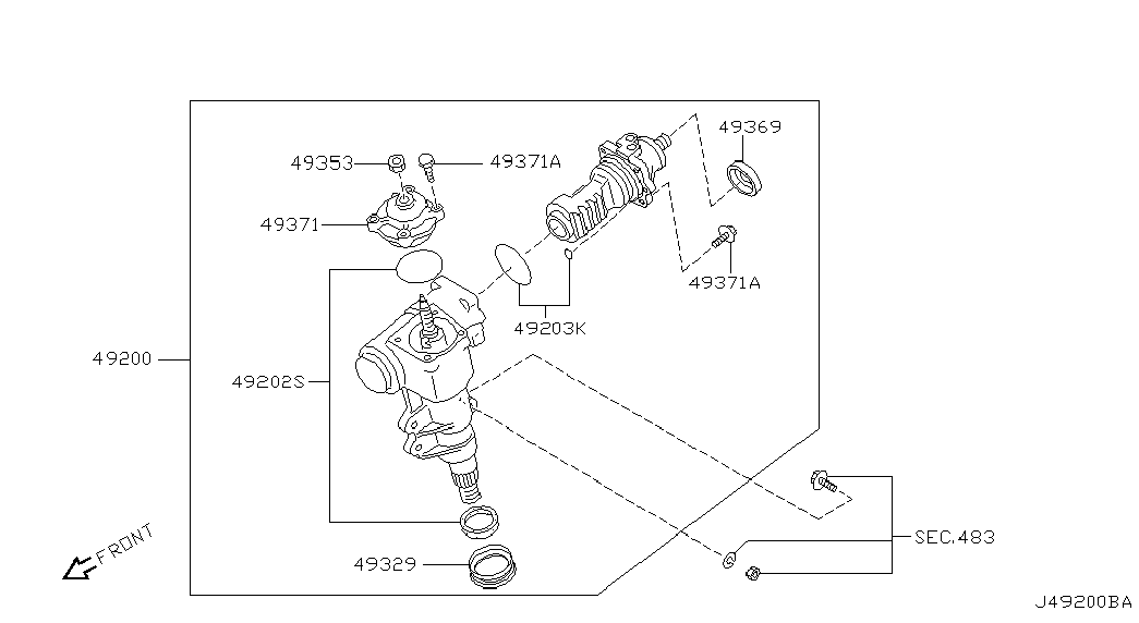 NISSAN 49200-VS40A - Рулевой механизм, рейка autospares.lv