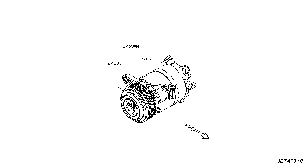 NISSAN 92600-1JA1A - Компрессор кондиционера autospares.lv