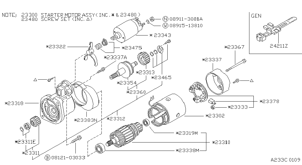 NISSAN 2330018C65 - Стартер autospares.lv