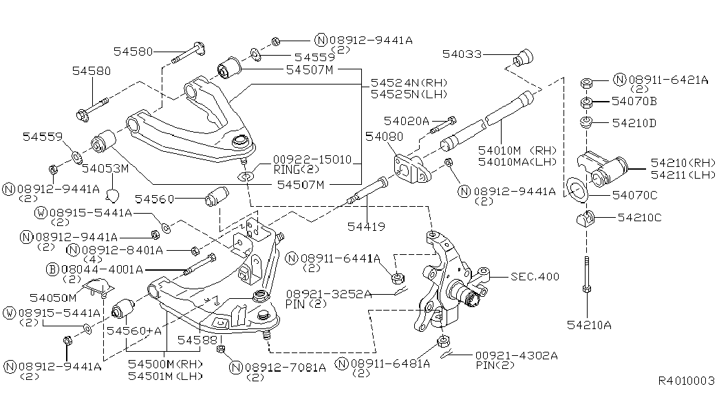 NISSAN 54501-8B550 - Шаровая опора, несущий / направляющий шарнир autospares.lv