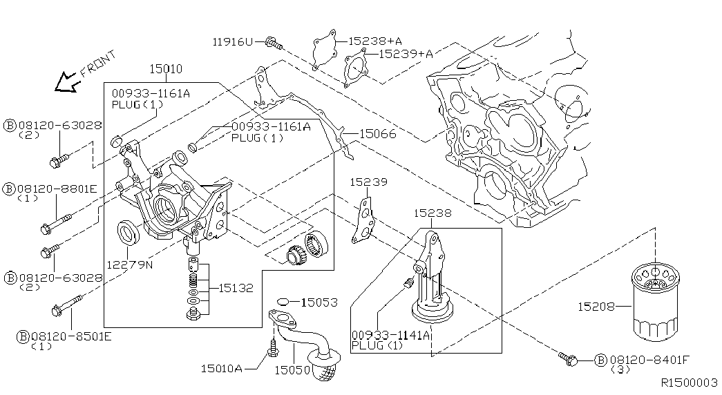 NISSAN 152087B000 - Масляный фильтр autospares.lv