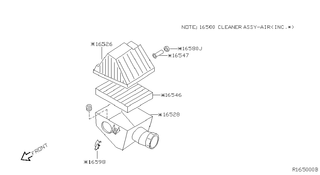 NISSAN 16546-V0110 - Воздушный фильтр, двигатель autospares.lv