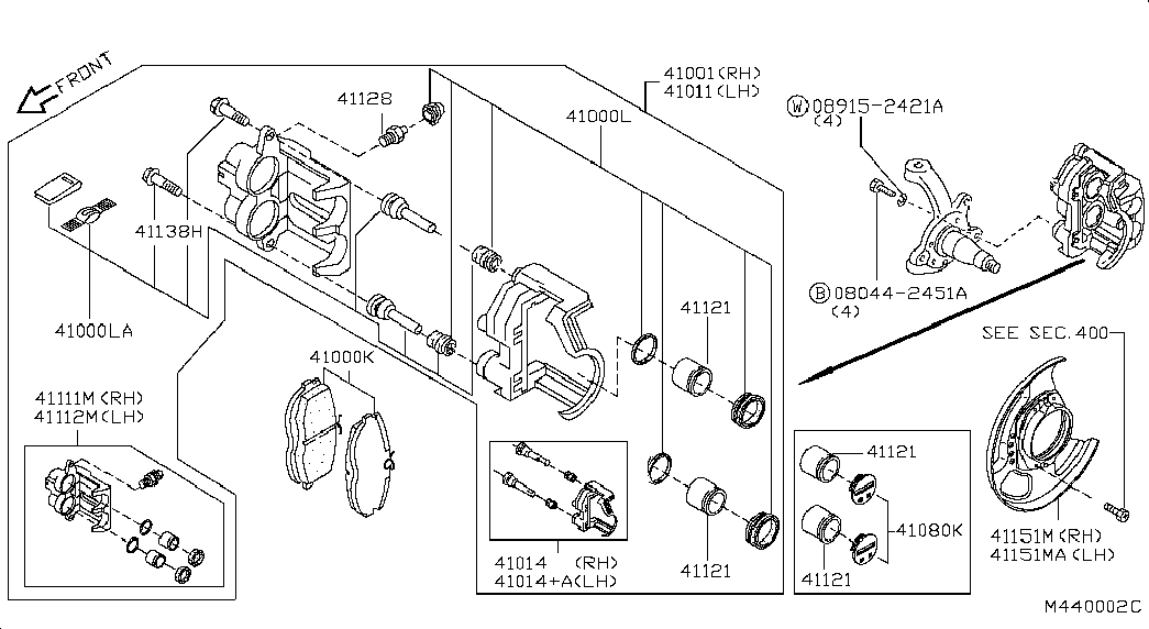 NISSAN 44127-9C126 - Ремкомплект, тормозной суппорт autospares.lv