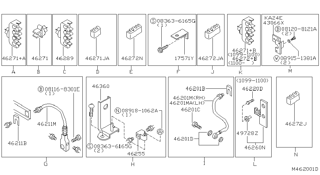 NISSAN 46211-0X800 - Тормозной шланг autospares.lv