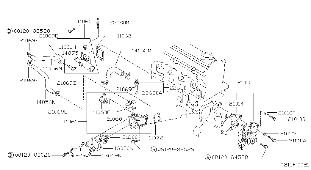 NISSAN 21200-16A00 - Термостат охлаждающей жидкости / корпус autospares.lv