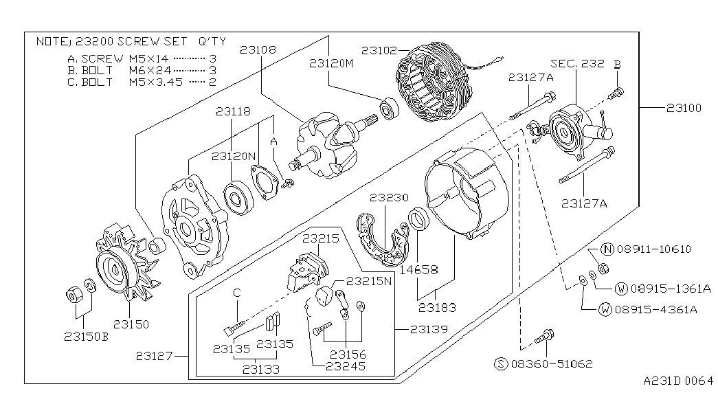 NISSAN 23102V7201 - Статор, генератор autospares.lv