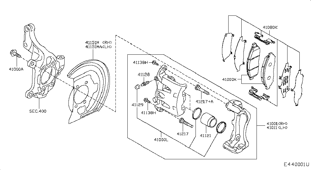 Infiniti D10801VA0A - Комплектующие для колодок дискового тормоза autospares.lv