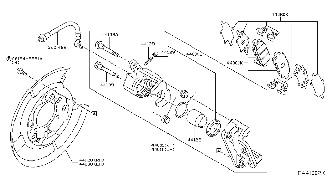 NISSAN 44011-3NK0A - Тормозной суппорт autospares.lv