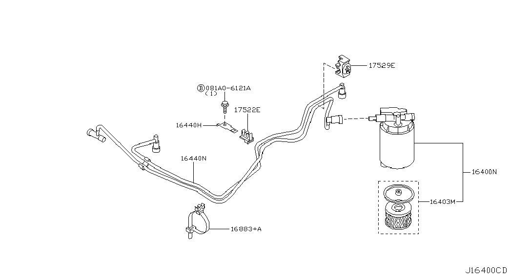 Mitsubishi 16400-AW300 - Топливный фильтр autospares.lv