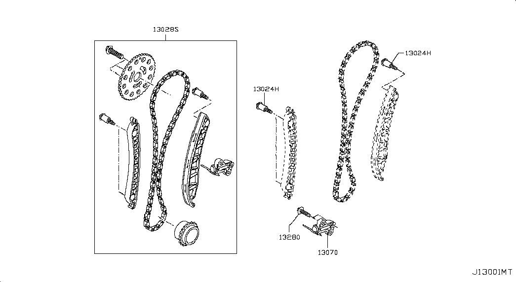 NISSAN 13028-00Q0C - Комплект цепи привода распредвала autospares.lv