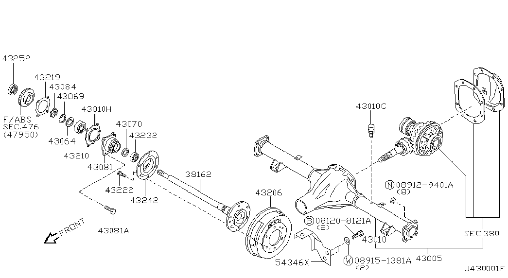 Infiniti 43206-08G11 - Тормозной барабан autospares.lv