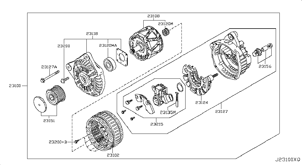 NISSAN 23100JD71B - Генератор autospares.lv