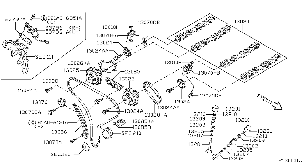 NISSAN 13070EA200 - Натяжитель цепи ГРМ autospares.lv