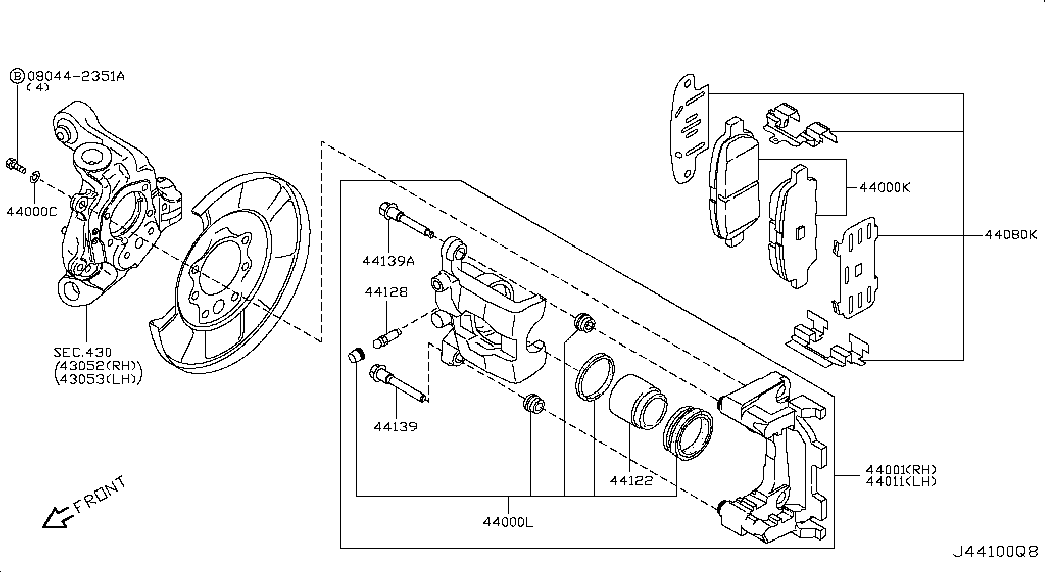 NISSAN 44011-JA01A - Тормозной суппорт autospares.lv