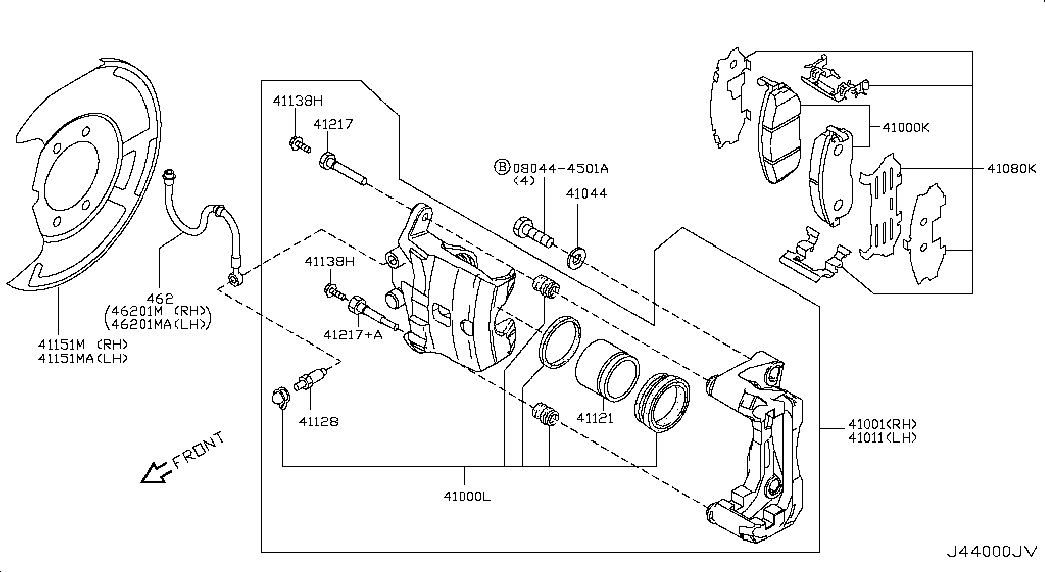 NISSAN 41120-2Y028 - Тормозные колодки, дисковые, комплект autospares.lv