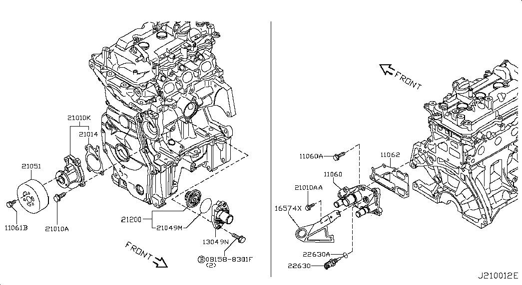 NISSAN B10101HC0A - Водяной насос autospares.lv