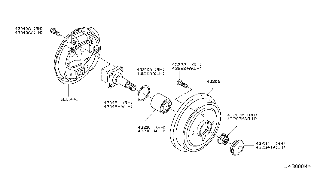 NISSAN 432621HA1A - Гайка оси, приводной вал autospares.lv