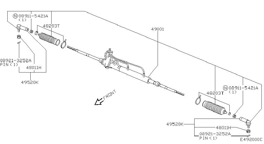 OM 49001BA210 - Рулевой механизм, рейка autospares.lv