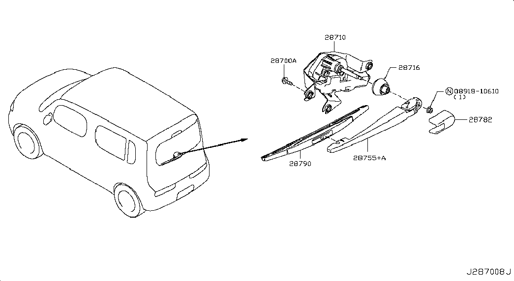 NISSAN 28790-1FA0A - Щетка стеклоочистителя autospares.lv