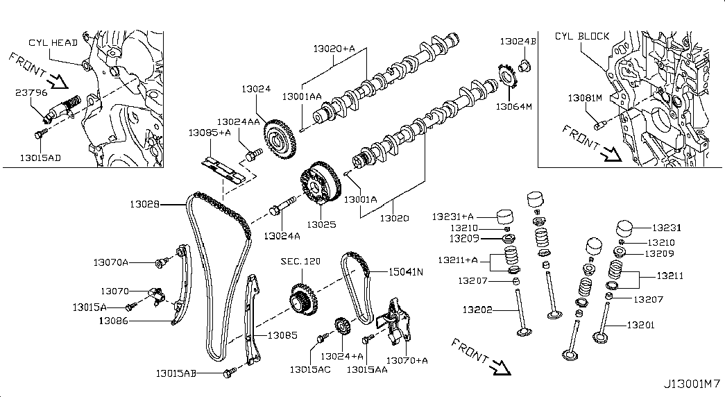 NISSAN 13070-ED81E - Комплект цепи привода распредвала autospares.lv