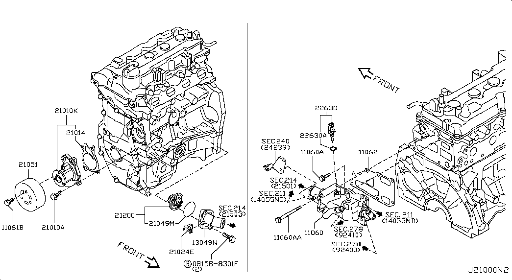 Datsun B1010ED00A - Водяной насос autospares.lv