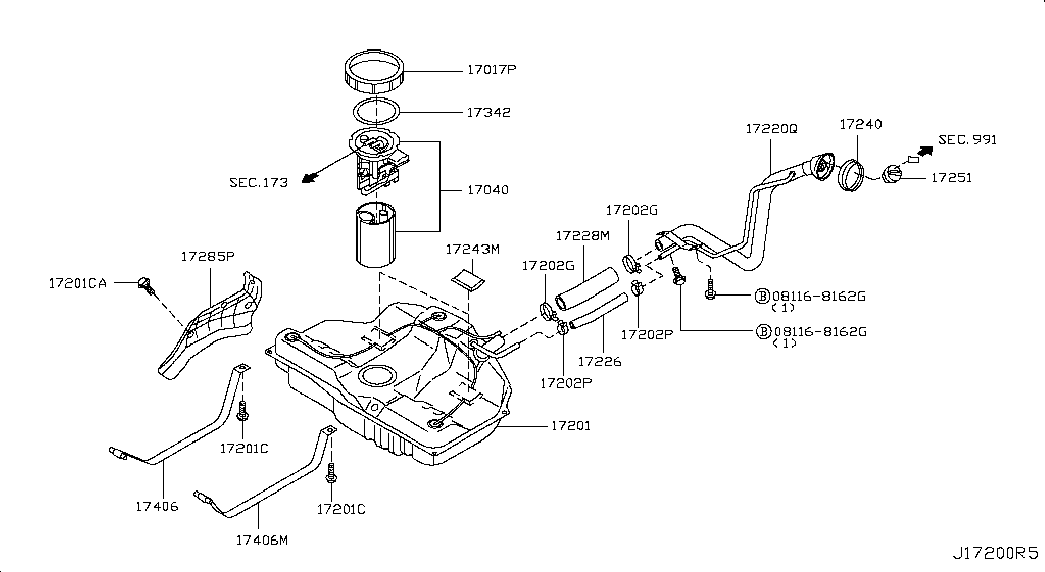 NISSAN 1704095F0B* - Топливный насос autospares.lv