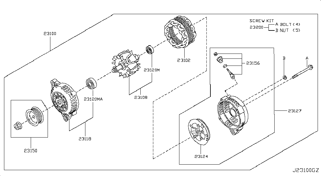 NISSAN 23100-CN100 - Генератор autospares.lv