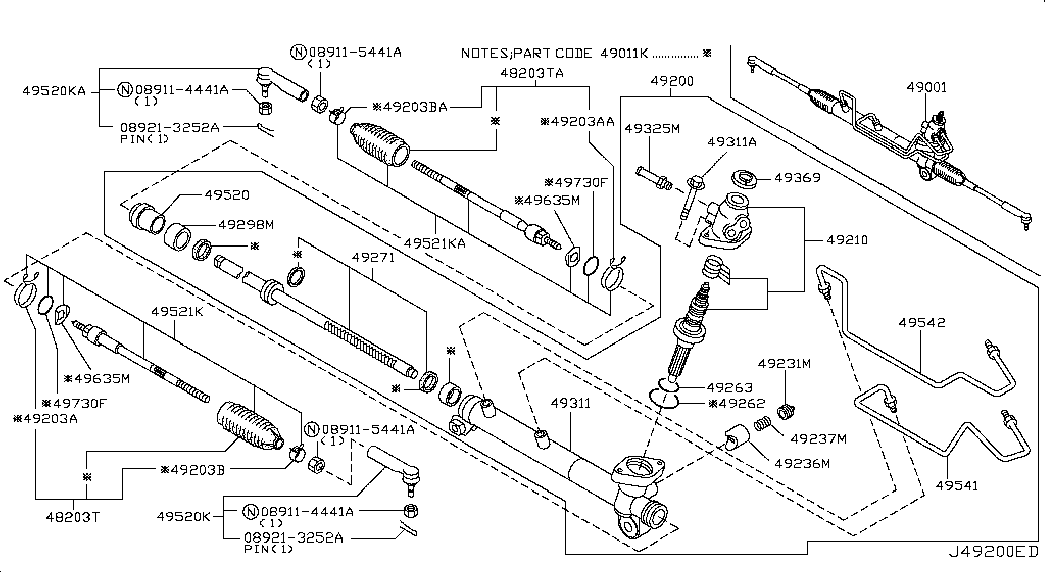 NISSAN 48204WL025 - Комплект пыльника, рулевое управление autospares.lv