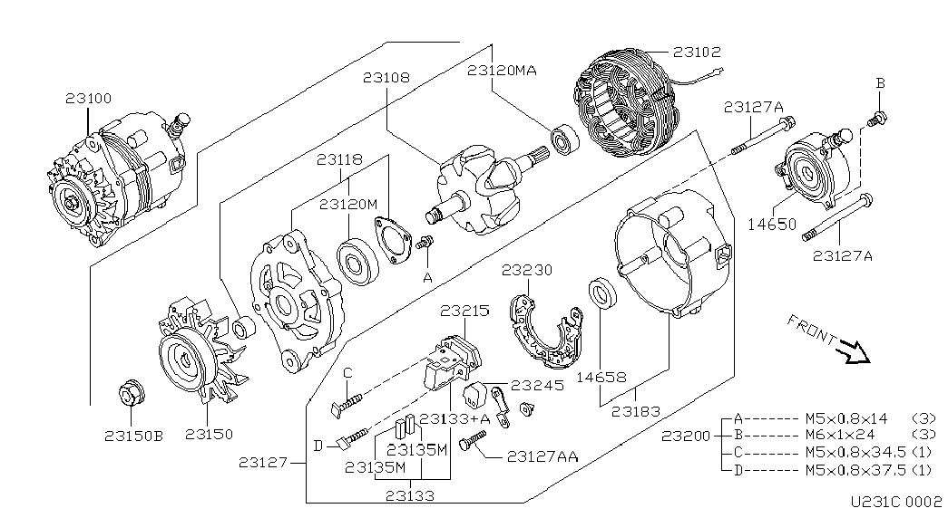 NISSAN 23100-57J01 - Генератор autospares.lv