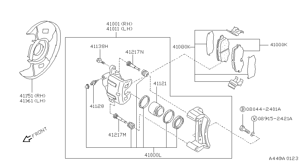 NISSAN 4101144F01 - Тормозной суппорт autospares.lv