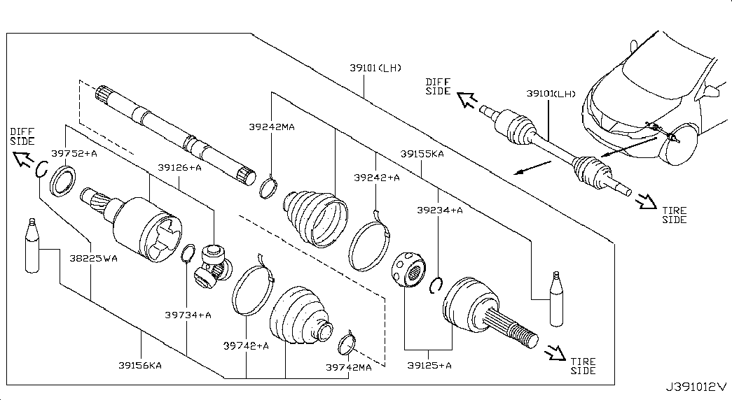 NISSAN C9G41-1AA0A - Пыльник, приводной вал autospares.lv